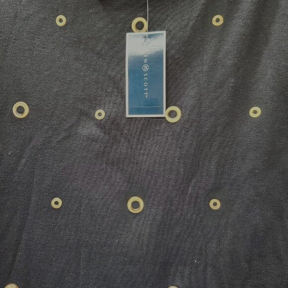 Karen Scott Womens Blouse Black Size XXL 100% Cotton 3/4 Sleeve Pullover Grommet - Picture 10 of 12